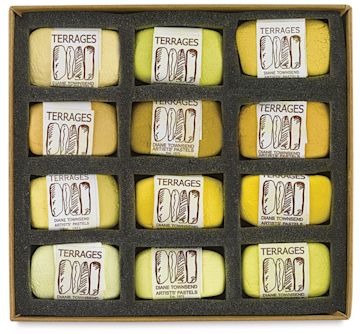 Open in modal - Townsend Terrages Pastel Set of 12 Yellow Colors shown in cushioned open box