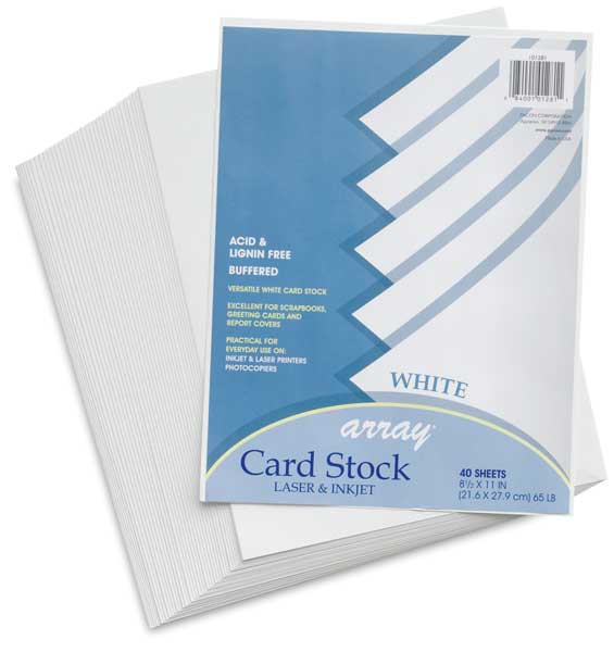 Card Stock, White, 8-1/2 x 11, 40 Sheets