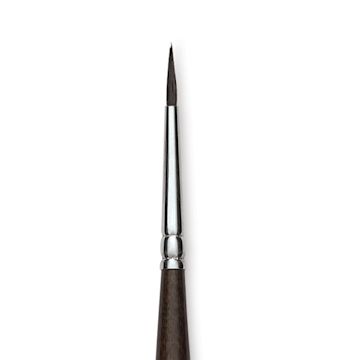 Open in modal - Blick Studio Natural Squirrel Brush - Round, Black Handle, Size 1 close up