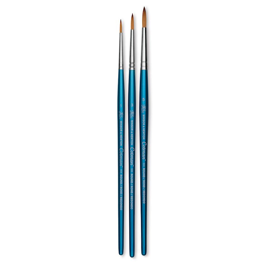 Winsor & Newton Cotman Watercolor Brush Set - Set 1, Set of 3, Short ...