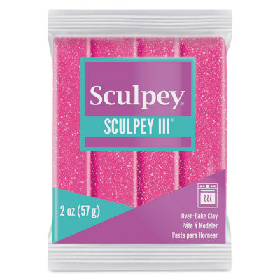Sculpey III - Pink Glitter, 2 oz