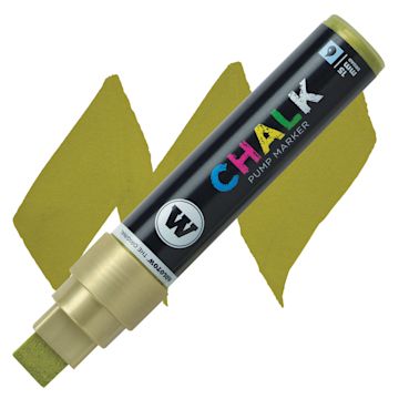 Open in modal - Molotow Chalk Marker - Metallic Gold, 15 mm marker and swatch