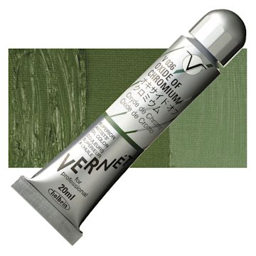 Open in modal - Holbein Vernét Superior Artists' Oil Paint - Oxide of Chromium, 20 ml tube and swatch