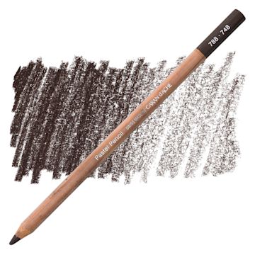 Open in modal - Caran d'Ache Pastel Pencil - Warm Earth 70% pencil and swatch