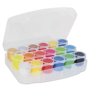 Open in modal - Primo Premium Tempera Paints - Set of 18, Assorted Colors, 25 ml open to show pots