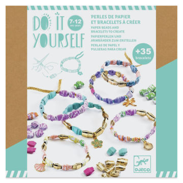 Djeco Do It Yourself Paper Bead Bracelets Kit front of packaging