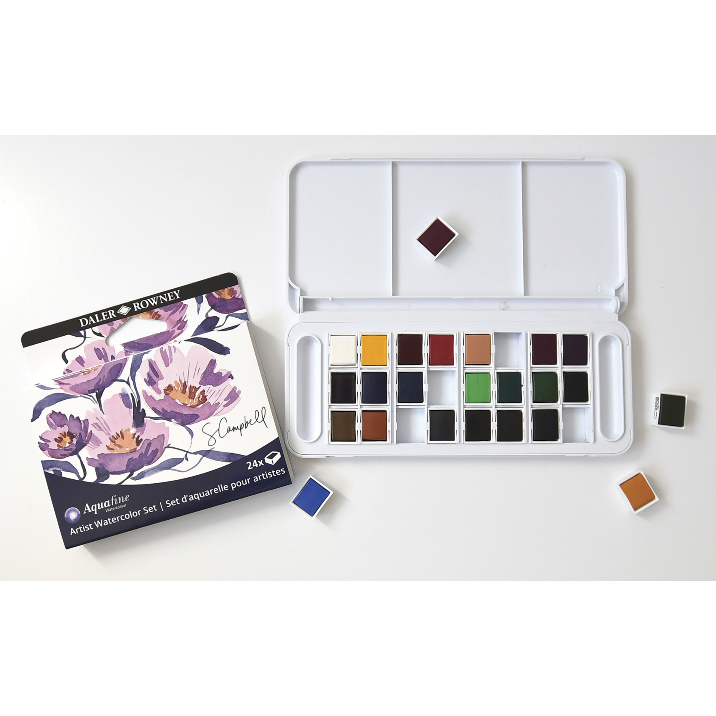 Daler-Rowney Aquafine Watercolor Half Pan Set - Shayda Campbell