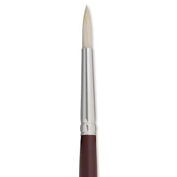 Open in modal - Silver Brush Silverstone Premium White Hog Bristle Brush - Round, Long Handle, Size 3 close up
