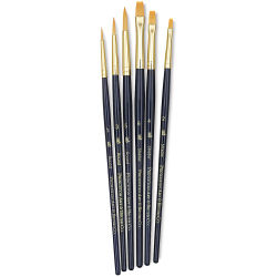 Princeton Real Value Brush Set - 9137, Golden Taklon, Short Handle, Set of 6