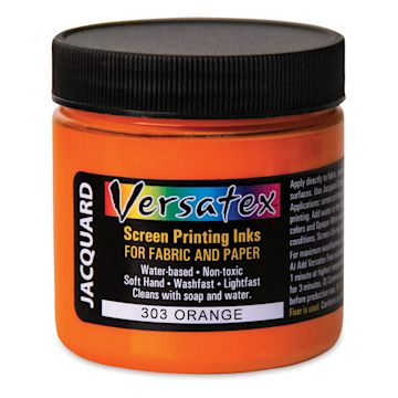 Open in modal - Jacquard Versatex Screen Printing Ink - Orange, 4 oz jar