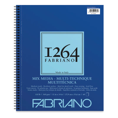 Fabriano 1264 Mixed Media Paper Pad - 14" x 11", 110 lb, 60 Sheets