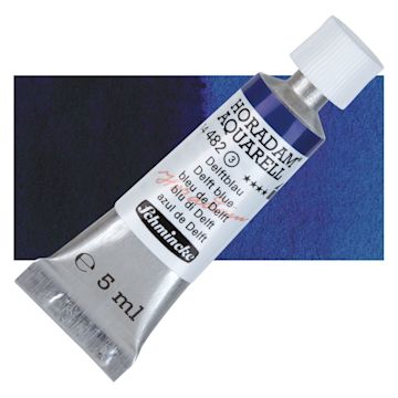 Open in modal - Schmincke Horadam Aquarell Watercolor - Delft Blue, 5 ml tube and swatch