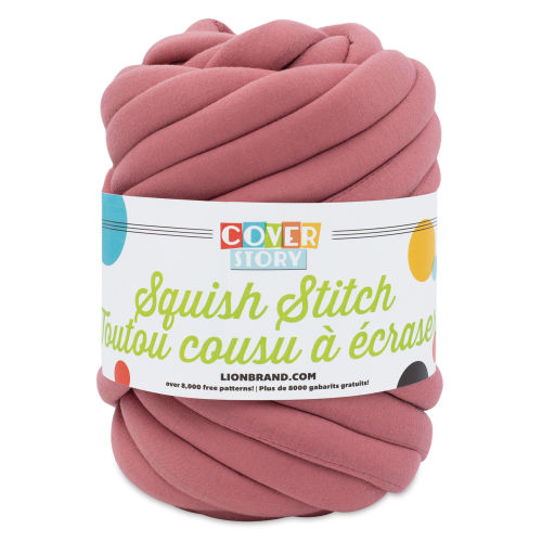 Lion Brand Cover Story Squish Stitch Yarn - Pink Rose, 26 Yards
