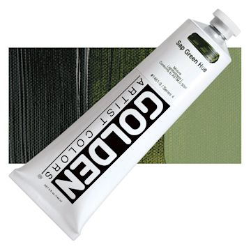 Open in modal - Golden Heavy Body Artist Acrylic - Sap Green Historic Hue, 5 oz Tube and swatch