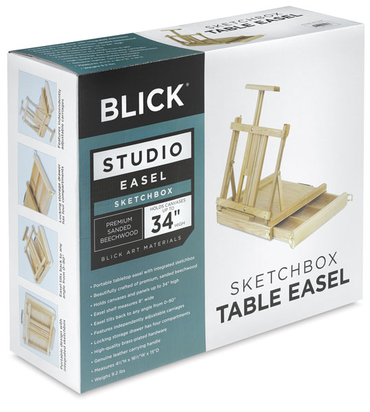 Blick Studio Sketch Box Easel - Natural Beechwood