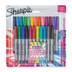 Sharpie Ultra-Fine Point Marker - Assorted Colors with Color Burst, Set of 24