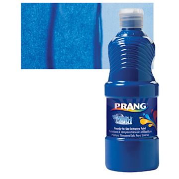 Open in modal - Prang Ready-To-Use Washable Tempera Paint - Blue, 16 oz bottle and swatch