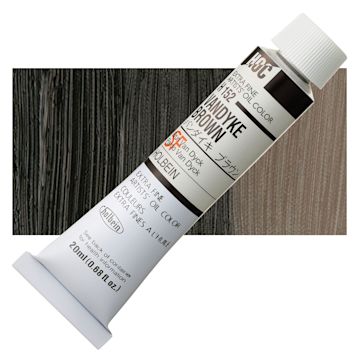 Open in modal - Holbein Artists' Oil Color - Vandyke Brown, 20 ml tube and swatch