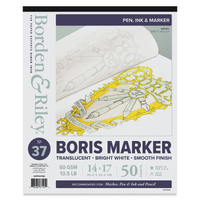 Borden & Riley Boris Layout Paper Pad for Markers - 14" x 17", 50 Sheets