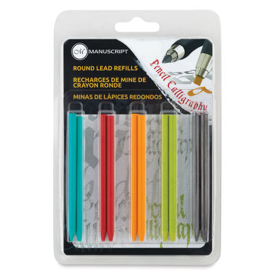 Lettering Pencil Refill Leads - Front of blister Package of Round Multicolor Leads