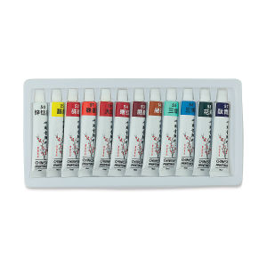 Yasutomo Authentic Chinese Watercolor Set - Set of 12 colors, 12 ml tubes