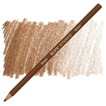 Open in modal - Blick Studio Artists' Colored Pencil - Brown pencil and swatch