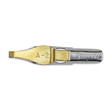 Open in modal - Speedball Broad Edge A-Series Square Calligraphy Nib - A2, view of the top of the nib