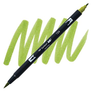 Open in modal - Tombow Dual Brush Pen - Light Olive Green pen and swatch