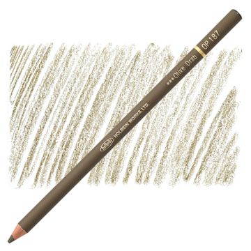 Open in modal - Holbein Artists' Colored Pencil - Olive Drab, OP187 pencil and swatch