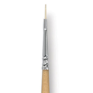 Escoda Clasico Chungking White Bristle Brush - Filbert, Long Handle, Size 0