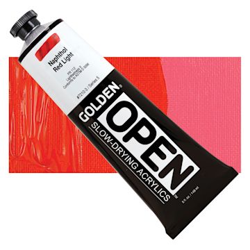 Open in modal - Golden Open Acrylic - Naphthol Red Light, 5 oz Tube and swatch