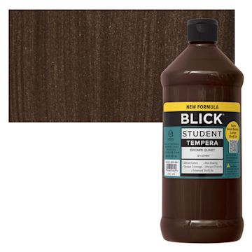 Open in modal - Blick Student Tempera Paint - Brown, 32 oz bottle and swatch