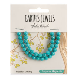 John Bead Semi-Precious Beads - Turquoise Howlite, Round, 6 mm, 33 Beads
