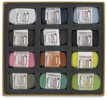 Open in modal - Townsend Terrages Pastel Set of 12 Landscape Colors (B) shown in cushioned open box