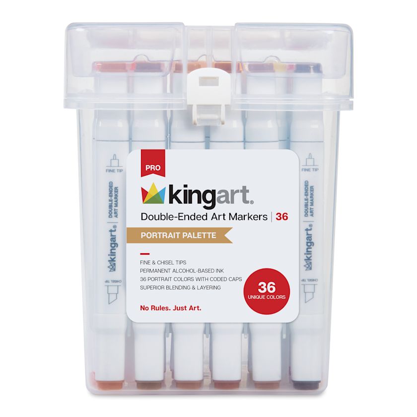 Kingart Pro DoubleEnded Art Alcohol Markers Portrait Palette, Set of 36 BLICK Art Materials