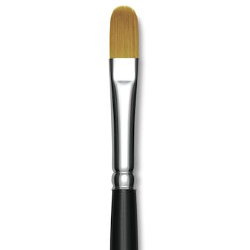 Open in modal - Trekell Synthetic Gold Taklon Brush - Filbert, Short Handle, Size 10, close-up