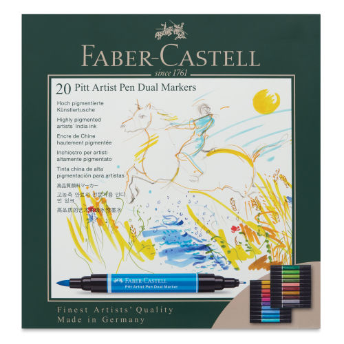 Faber-Castell Pitt Artist Pen Dual Tip Markers - Set of 20