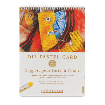 Sennelier Oil Pastel Card Pads - Front of 12-Sheet Pad wirebound on top