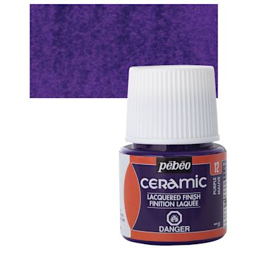 Open in modal - Pebeo Ceramic Paint - Purple, 45 ml bottle and swatch