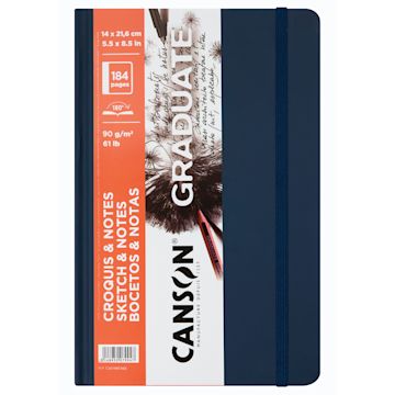 Open in modal - Canson Graduate Sketch and Note Hardcover Book - Front cover of the Dark Blue pad
