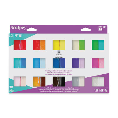 Sculpey III Set - Front of package of 30-Color Sampler