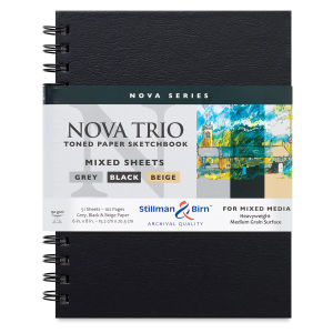Stillman & Birn Nova Trio Series Toned Spiralbound Sketchbook - 8" x 6", 17 pages of each color