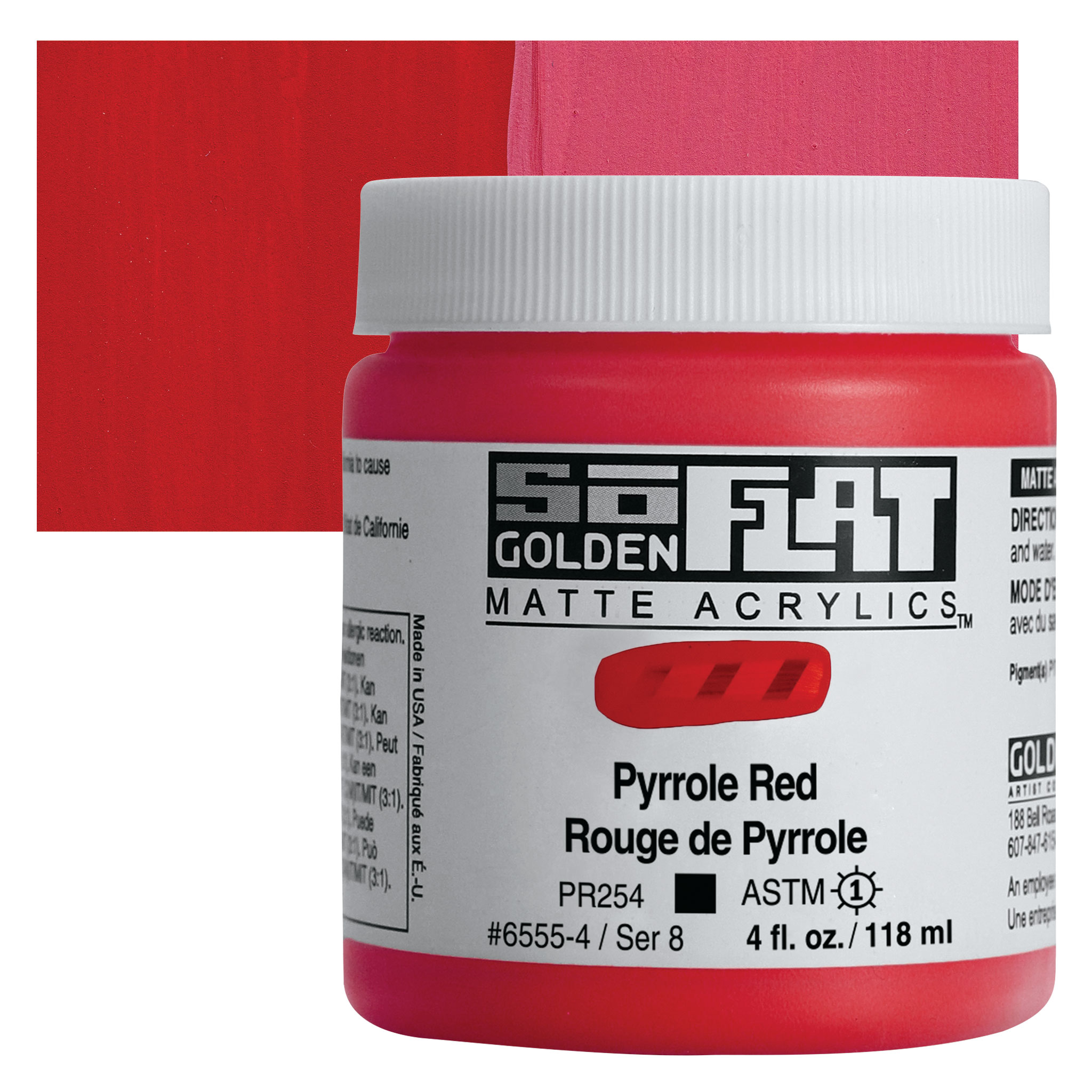 Golden SoFlat Matte Acrylic 2 oz Pyrrole Red