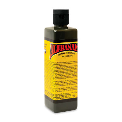 Alpha6 Alphanamel Lettering Enamel - Dark Olive, 236.6 ml, Bottle