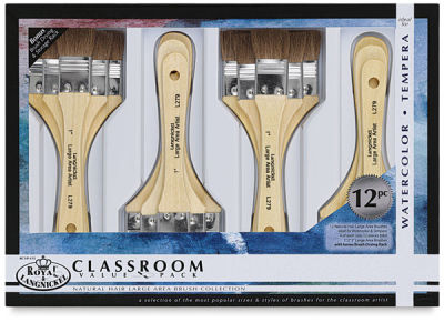 Royal Langnickel Natural Hair Classroom Value Packs - Top of package of Large Area Brushes

