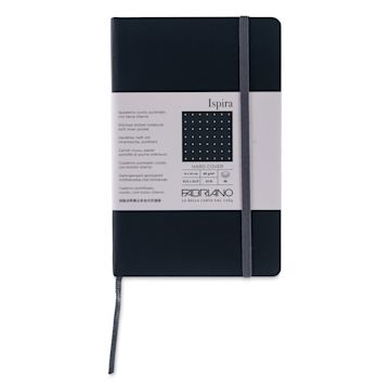 Open in modal - Fabriano Ispira Hard-Cover Notebook - Black, 3-1/2" x 5-1/2", Dot Grid, front cover