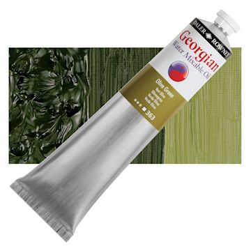 Open in modal - Georgian Water Mixable Oil - Olive Green, 200 ml tube and swatch
