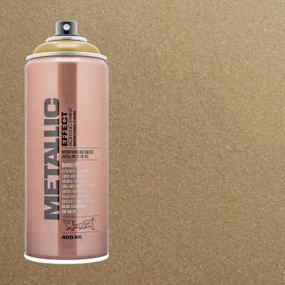 Montana Metallic Effect Spray Paint - Aztec Gold, Spray Can with Swatch