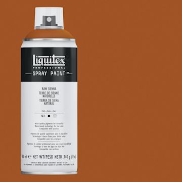 Open in modal - Liquitex Professional Spray Paint - Raw Sienna, 400 ml can and swatch