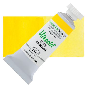 Open in modal - Utrecht Artists' Watercolor Paint - Cadmium-Free Yellow Light, 14 ml Tube and swatch